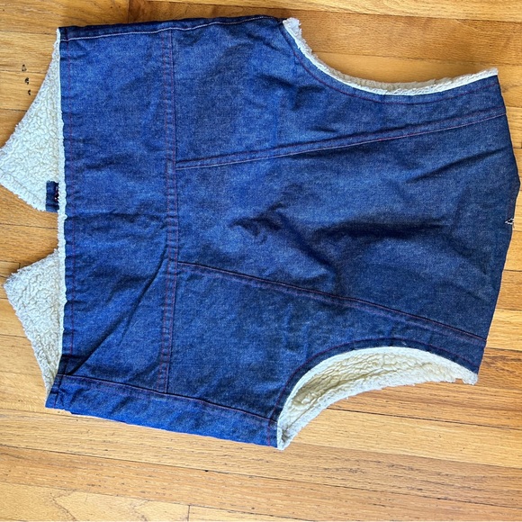 Denim and shearling vest - Picture 2 of 3